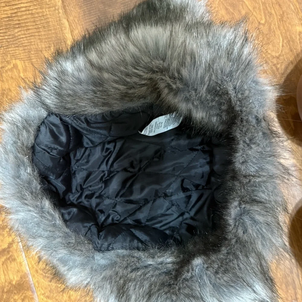 Like New Plaid Trapper Hat with Faux Fur